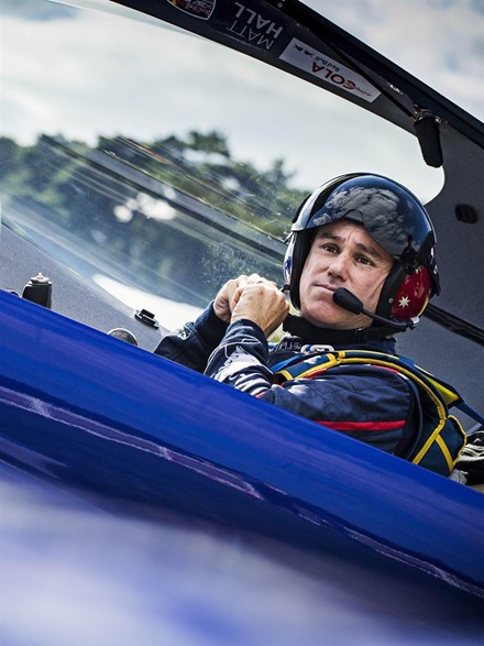 Matt Hall of Australia prepares for his flight during the finals at the fifth stage of the Red Bull Air Race World Championship in Ascot, Great Britain. Photo by Samo Vidic/Red Bull Content Pool 