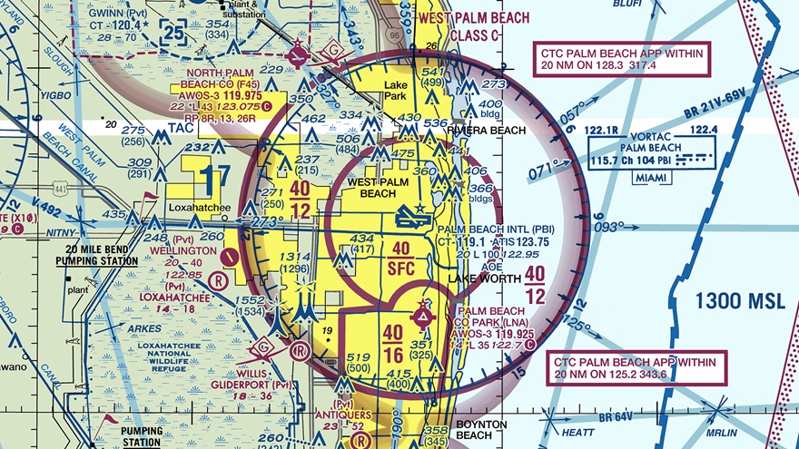 Palm Beach County Park Airport sectional. Courtesy of FAA.