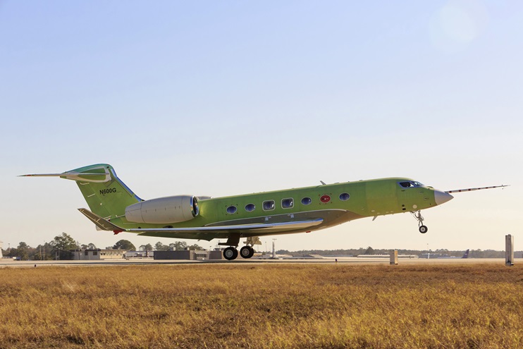 The Gulfstream G600 completed its first flight Dec. 17. Photo courtesy of Gulfstream Aerospace Corp.