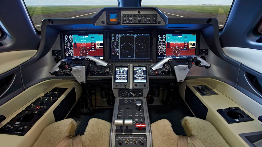 The Embraer Phenom 100 EV will feature a Garmin G3000 Prodigy panel.
