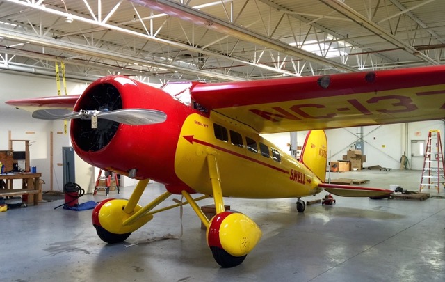 The 1933 Lockheed Vega's new home is the Jimmy Doolittle Museum Center. Photo courtesy of Willis Allen.