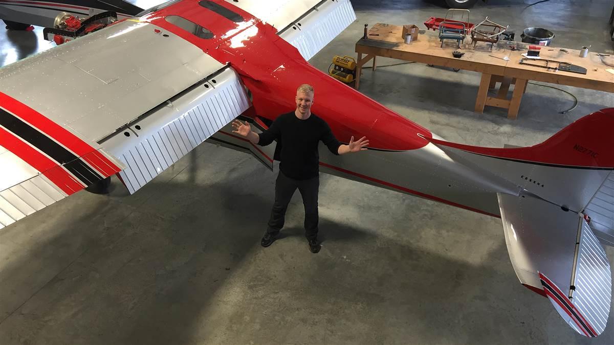 Kyle Fosso, a 22-year-old in Anacortes, Washington, bought a rusted out Cessna 170B when he was 15 and earned his A&P certificate while he restored the aircraft. Fosso plans to fly to all 50 states and produce videos championing general aviation's benefits. Photos courtesy of Kyle Fosso.