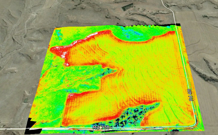 Sophisticated infrared and LiDAR sensors allow drones to capture detailed images of crops and fields that can help farmers increase efficiency and yield. Photo courtesy of Hangar 78 UAV via Facebook. 