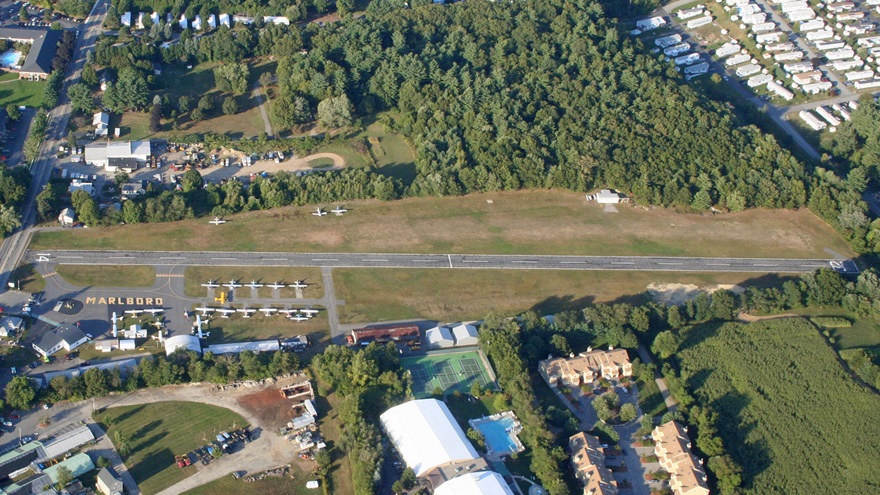 Aerial of Marlboro, Massachusetts, airport. Photo courtesy of Dudley Darling.
