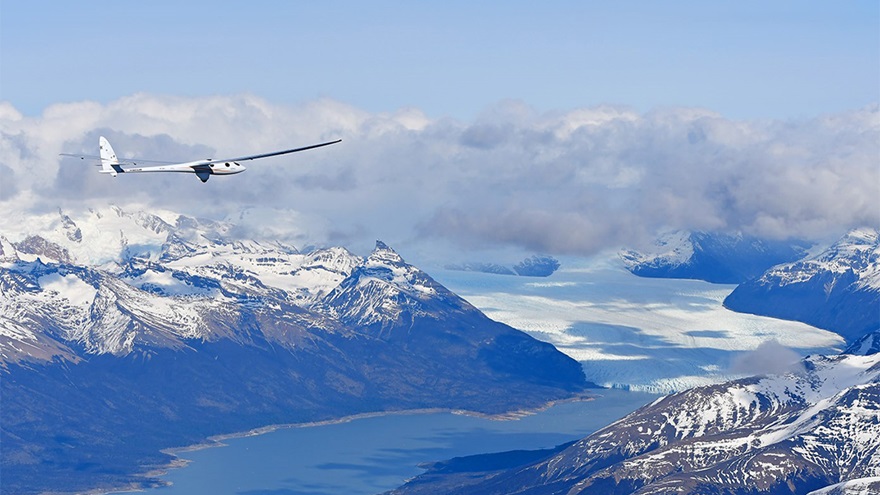 While conducting flight tests in the Patagonia near El Calafate the Perlan 2 glider reached altitudes of more than 26,000 feet. The team plans to return next June to continue their mission of reaching altitudes of 90,000 feet.  Photo courtesy of James Darcy / Airbus.