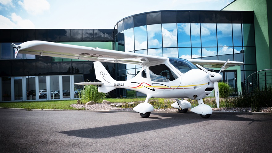 A Flight Design CTLS parked in front of LiftAir headquarters at Kindel Airport near Eisenach, Germany. Photo courtesy of Flight Design general aviation GmbH. 