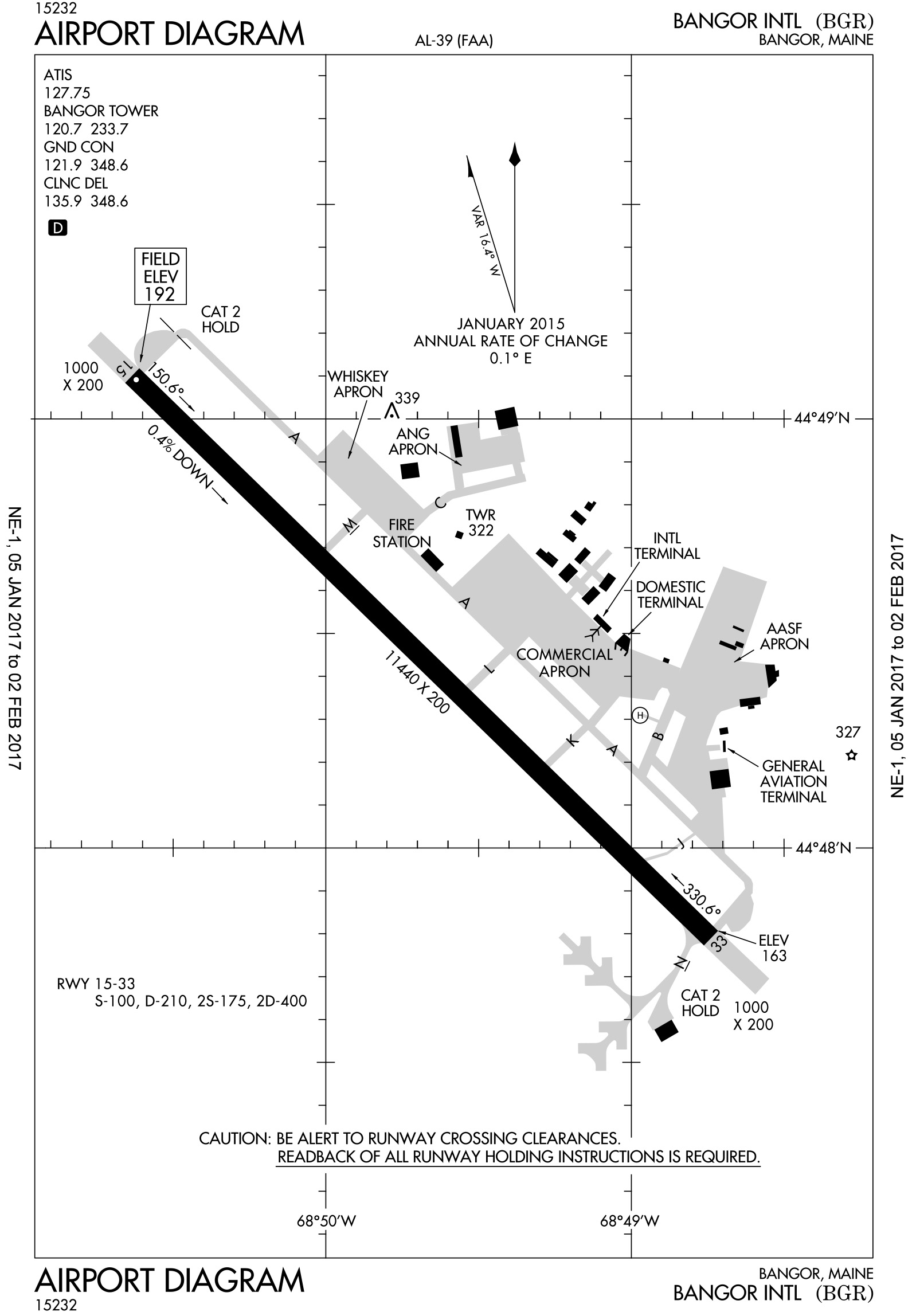 Bangor International airport diagram.