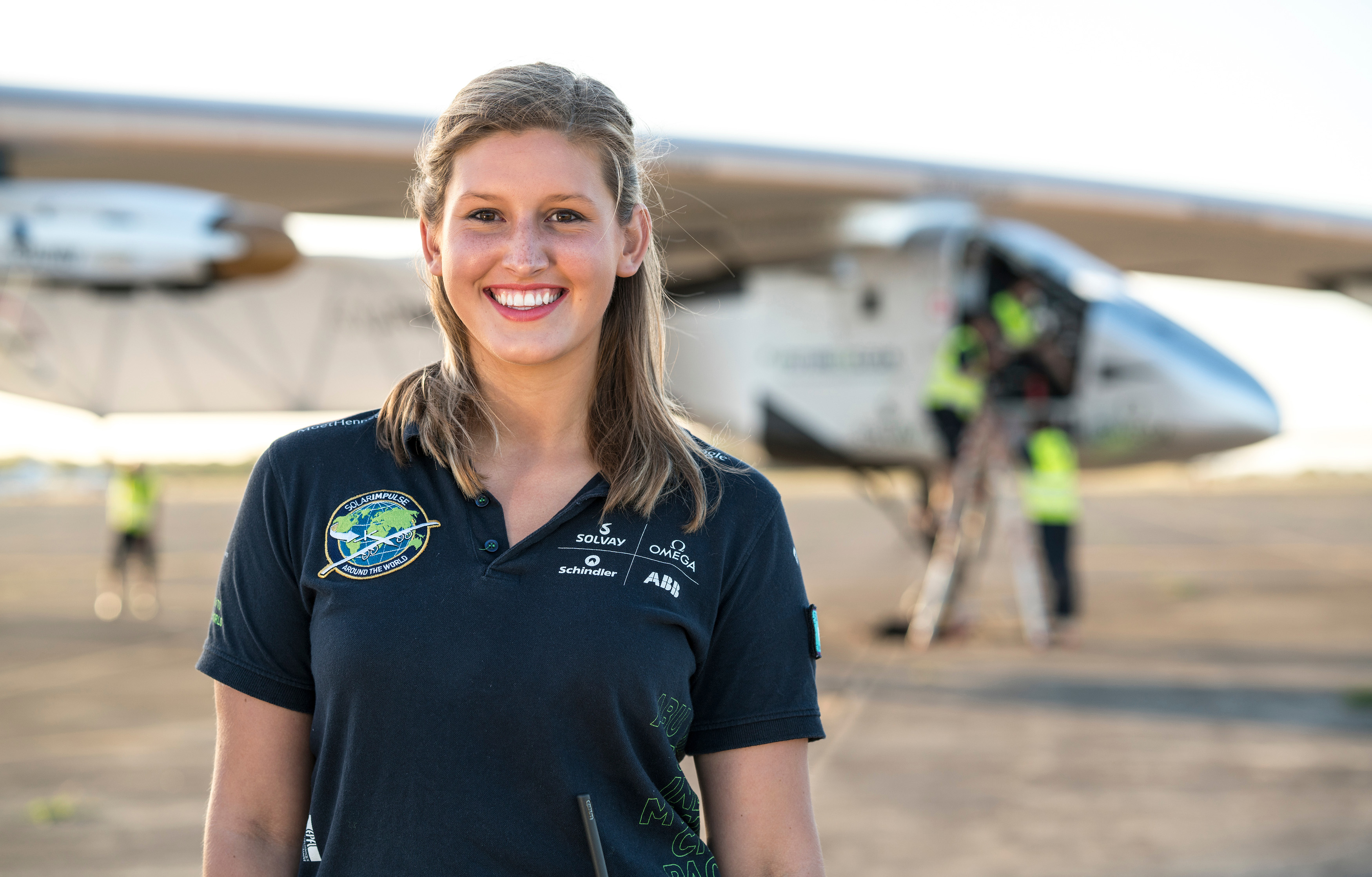 Covestro electrical engineer Paige Kassalen was one of 90 people on the ground-breaking Solar Impulse II team and she was recently named to Forbes '30 Under 30' Class of 2017 in Energy. Photo courtesy of Jean Revellard/Rezo