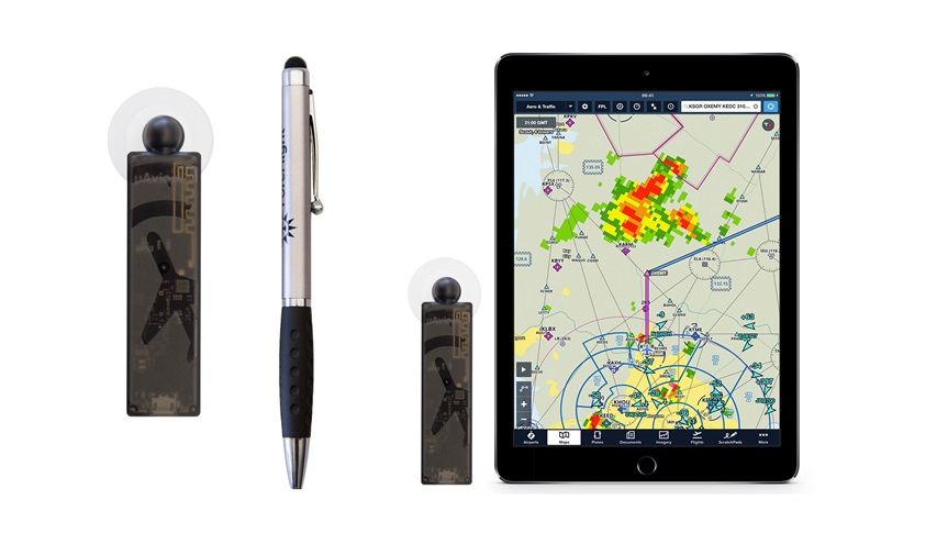 Miniature $200 'Scout' ADS-B receiver could dramatically increase the number of pilots flying with in-cockpit weather and traffic. Photo courtesy of ForeFlight.