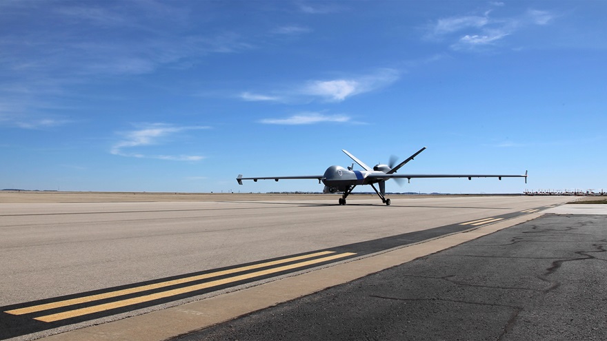 General Atomics MQ-9 Reaper Predator B flying out of San Angelo, Texas. Photo courtesy of Customs and Border Protection.