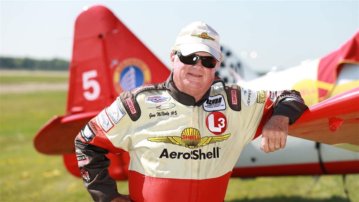 Gene McNeely has retired from airshow action after 24 years of performing with the AeroShell Aerobatic Team, part of an aviation career that also includes flying crop sprayers, cargo, and race airplanes. Photo courtesy of the AeroShell Aerobatic Team.