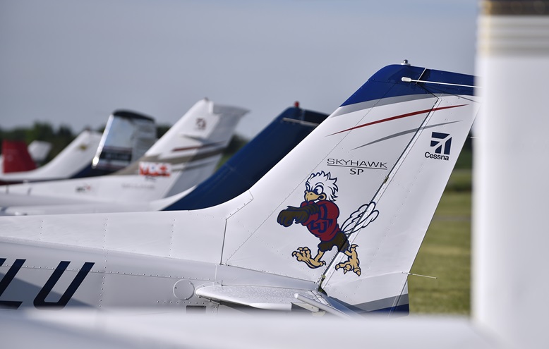 Liberty University received a Top Hawk Cessna 172 Skyhawk when the Textron Aviation Inc. program was introduced in 2015. Photo by David Tulis.