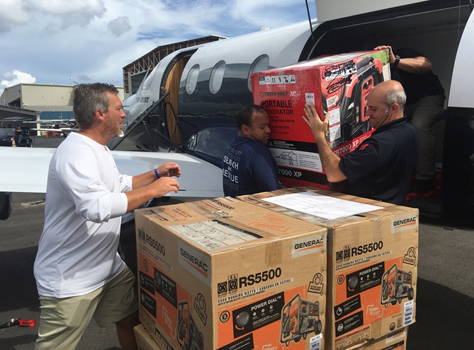 Angel Flight Southeast's Steve Purello flew from Florida to Puerto Rico to deliver relief supplies and to assist in medical evacuations from the Hurricane Maria-damaged island. Photo courtesy of Steve Purello, Angel Flight Southeast.