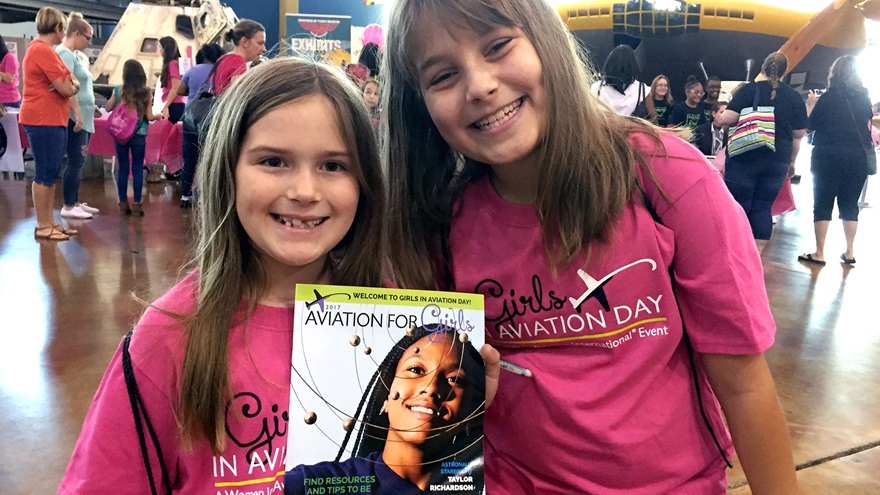 Women in Aviation International's third annual Girls in Aviation Day brought scores of youth to 74 events at airports, museums, and other aviation venues in 12 countries Sept. 23. Photo courtesy of Women in Aviation International.
