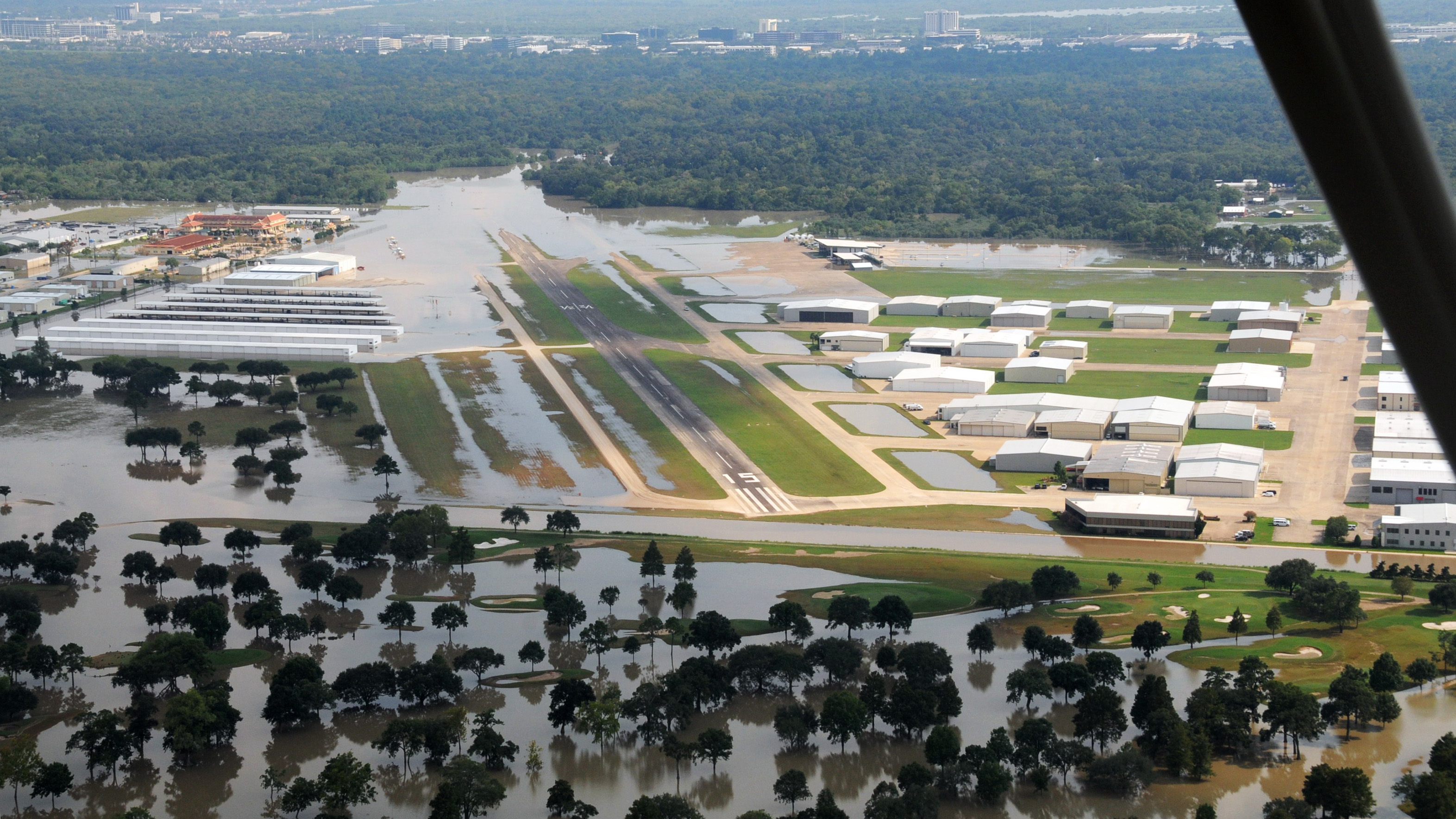 West Houston Airport after Hurricane Harvey. Photo courtesy of Jeffrey Weiss.