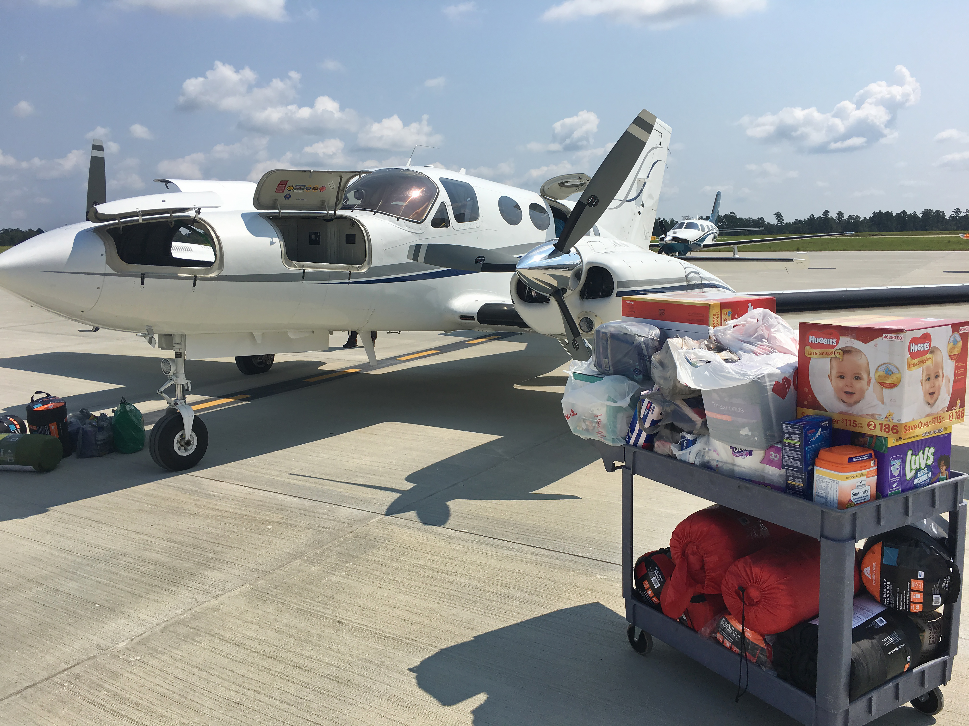 General aviation volunteers including Cessna pilot Robert Johnson contributed to Operation Airdrop, a grassroots and crowd-funded rescue organization that sprung up in Hurricane Harvey’s aftermath. Photo courtesy of Robert Johnson.