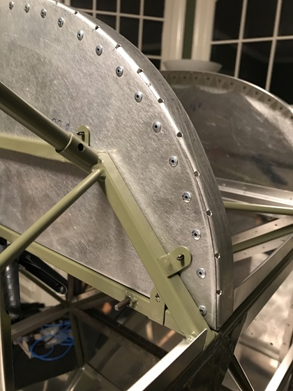 The Simon family's T-51D Mustang project is assembled using pulled rivets on sheet metal structures over a welded steel frame. Photo courtesy of Jeff Simon.