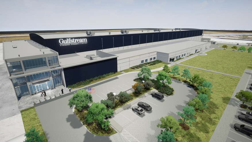 Gulfstream Aerospace announced plans for a new $55 million service center that will bring 200 additional jobs to the Savannah, Georgia, area by 2019. Photo courtesy of Gulfstream Aerospace.