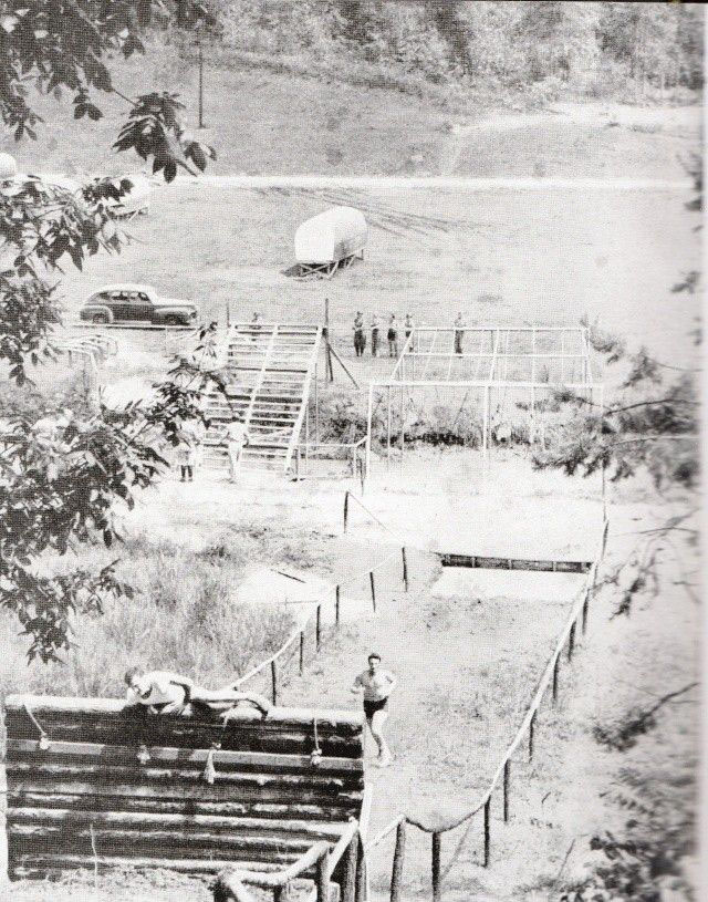 Historical photo of the obstacle course at Camp Toccoa. Photo courtesy of Stephens County Historical Society, Inc. 