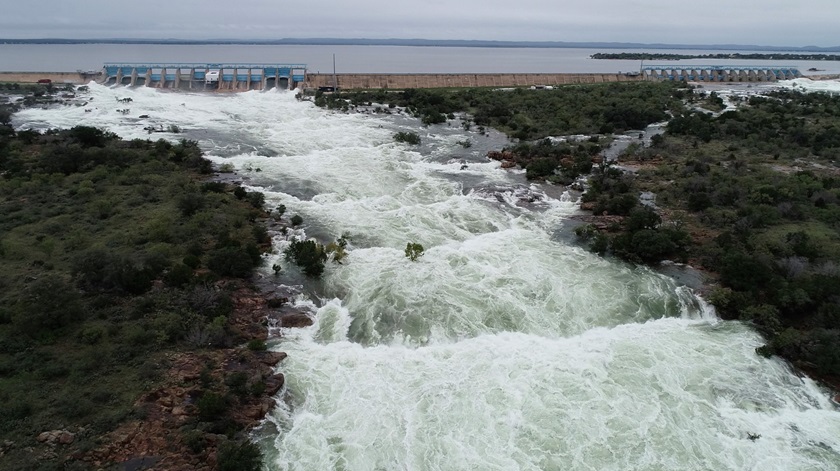 The Lower Colorado River Authority asked drone pilot Zach Ryall to capture images of the Buchanan Dam, about 11 miles west of Burnet, Texas, following heavy rains in October. Photo by Zach Ryall. 
