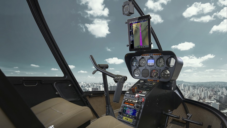 Avidyne Corp. has received supplemental type certificate approval to install the company’s integrated flight management, navigation and communication products in Robinson Helicopters. Image courtesy of Avidyne.