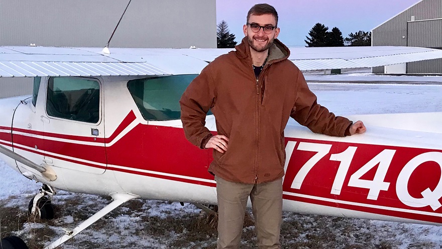 University of North Dakota aviation graduate Billy Hoffman switched careers to medicine and initiated a simple health survey on pilots' attitudes about seeking medical care. The survey is expected to close March 1. Photo courtesy of Billy Hoffman.