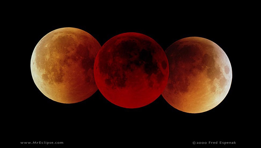 The total lunar eclipse of July 16, 2000, was photographed by eclipse expert Fred Espenak. Photo courtesy of Fred Espenak, NASA Goddard Space Flight Center.