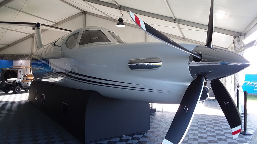Textron shows off a Denali mockup in its booth at EAA AirVenture. 