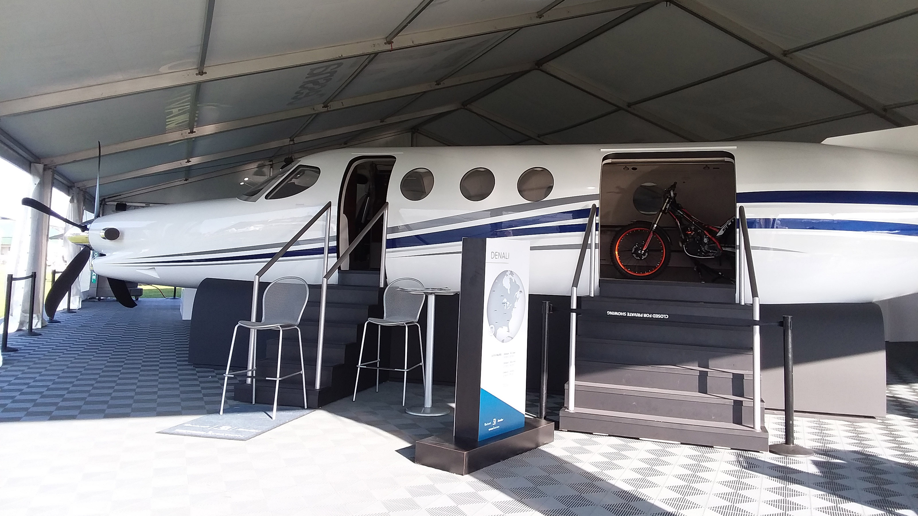 Textron shows off a Denali mockup in its booth at EAA AirVenture. 