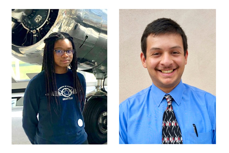 London Holmes, of Bellevue, Washington, and Angelo Cervantes, of Ramona, California, received scholarships from the LeRoy W. Homer Jr. Foundation. Photos courtesy of the LeRoy W. Homer Jr. Foundation.