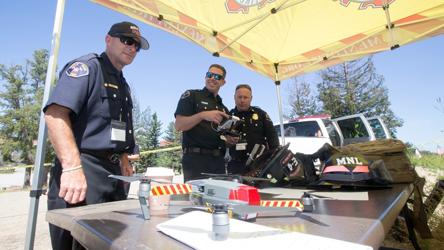 Firefighters in Menlo Park, California, have cross-trained as drone pilots. Jim Moore photo.