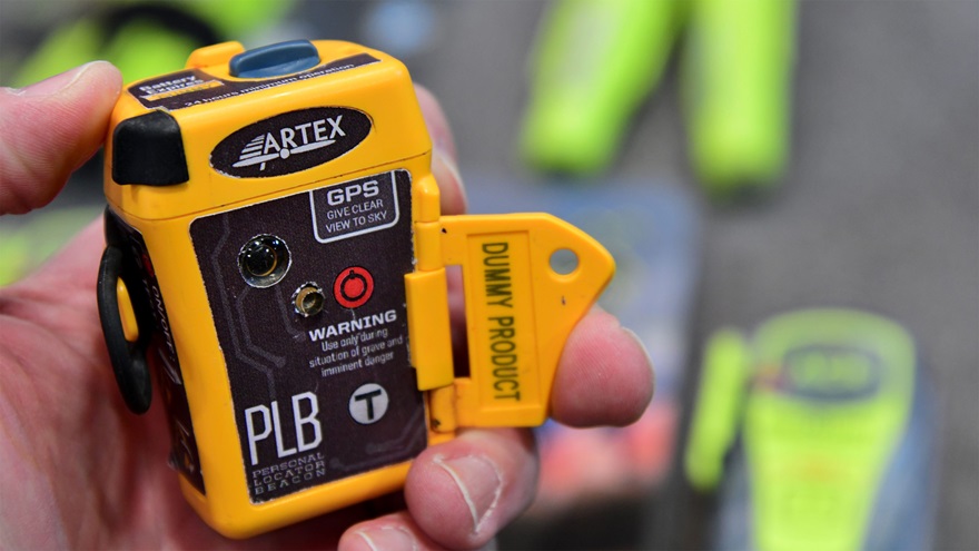 Artex debuted a new compact, inexpensive personal locator beacon at the 2018 Aircraft Electronics Association International Convention and Trade Show. The PLB1 retails for $260 to $270 and the battery has a seven-year life. Photo by Mike Collins.