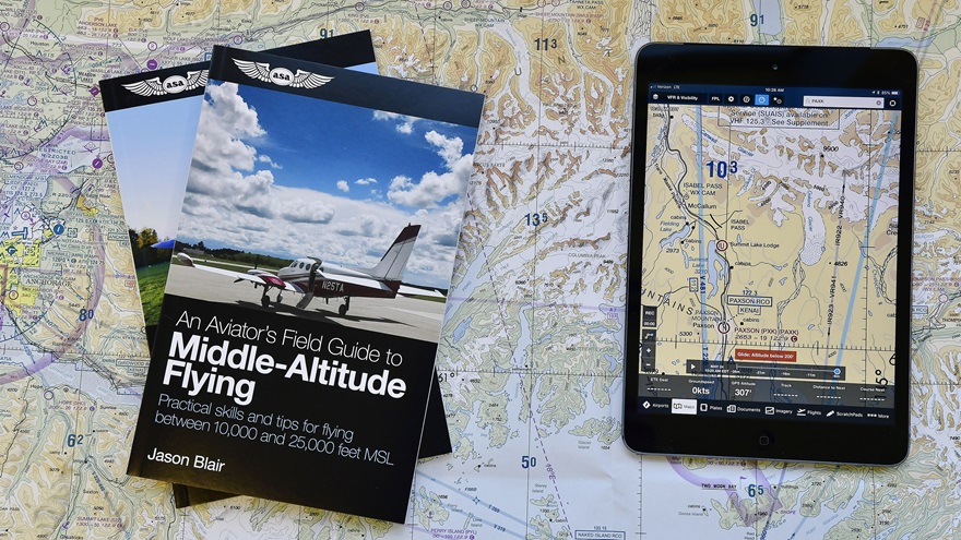 Resource material from Aviation Supplies and Academics can help pilots properly plan for middle altitude flying. Photo by David Tulis.