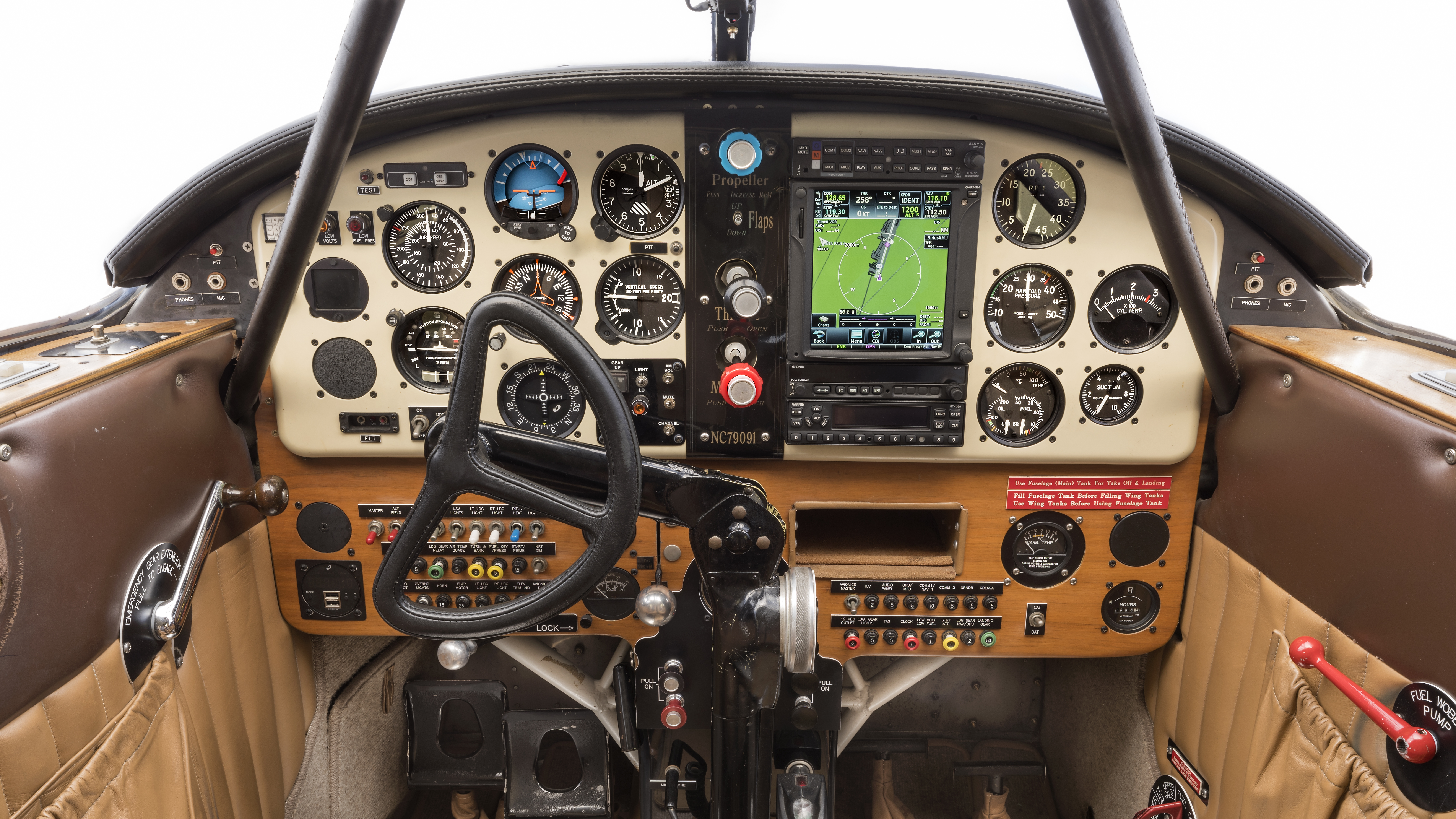 The Mid-Continent Instruments and Avionics Staggerwing features a panel that shows off the company's instruments. Photo by Chad Slattery.