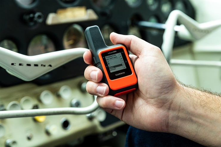 Garmin introduced the InReach Mini, a portable device that retails for $350 and allows text messaging via the Iridium satellite network. Photo courtesy of Garmin.