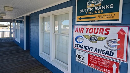 The Dare County Regional Airport in Manteo, North Carolina, is just across Roanoke Sound from First Flight Airport and offers traditional pilot and aviation services plus adventure and sight-seeing options. Photo by David Tulis.