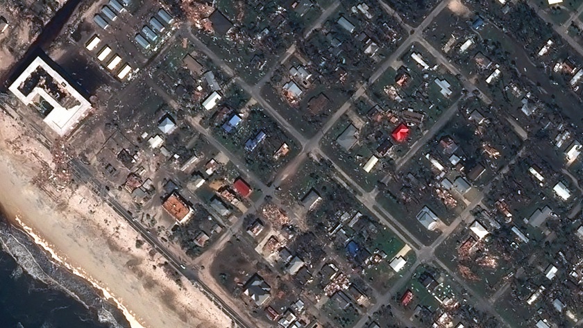 Shoreline devastation in Mexico Beach, Florida. Photo courtesy of Airbus Aerial.