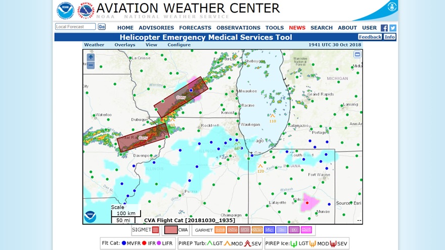 The Helicopter Emergency Medical Services Tool. Image courtesy of NOAA.