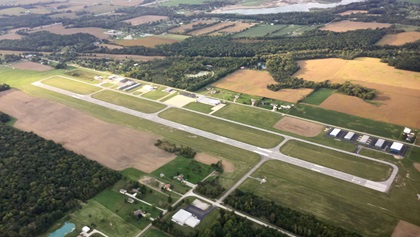 DeKalb County Airport in Auburn, Indiana, is just four miles from the Auburn Cord Duesenberg Automobile Museum. Photo by Jason Cobb.
