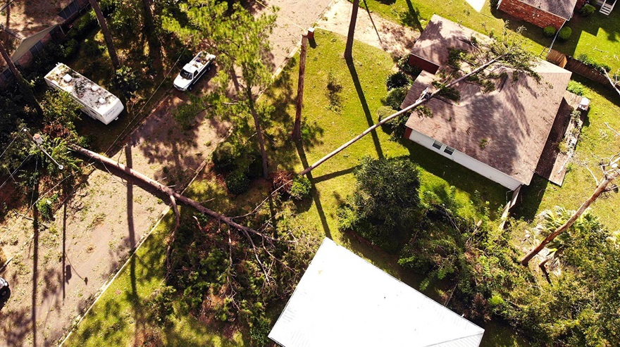 EagleView flew manned aircraft to capture the big picture, dispatching drones to gather more detailed images of areas of interest during the response to Hurricane Michael. Photo courtesy of EagleView. 