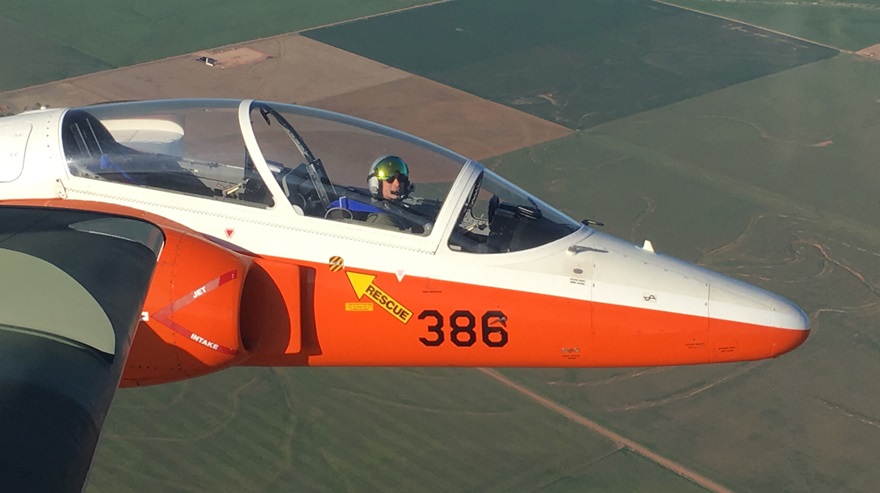 Tom Paquin has logged more than 120 hours since acquiring the first of the Victory Aviation Company LLC SIAI-Marchetti S.211s. Photo by Chris Koelzer, Victory Aviation Company LLC. 