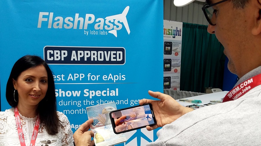 FlashPass iOS users can import passenger information for their eAPIS manifest by using the new passport scan feature. Photo by Alyssa J. Cobb.