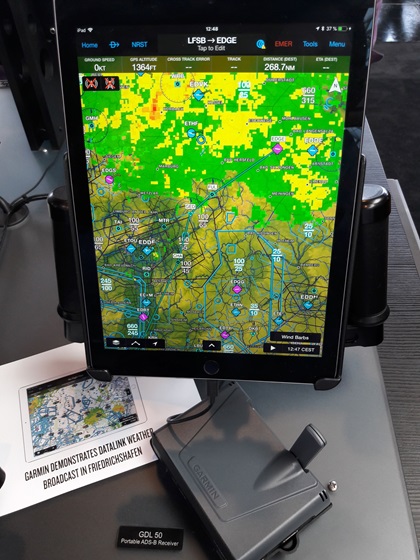 Garmin has installed a universal access transceiver at the Friderichshafen airport and will provide Flight Information Services-Broadcast weather products to pilots flying near the airport for the rest of the year. Photo by Tom Horne.