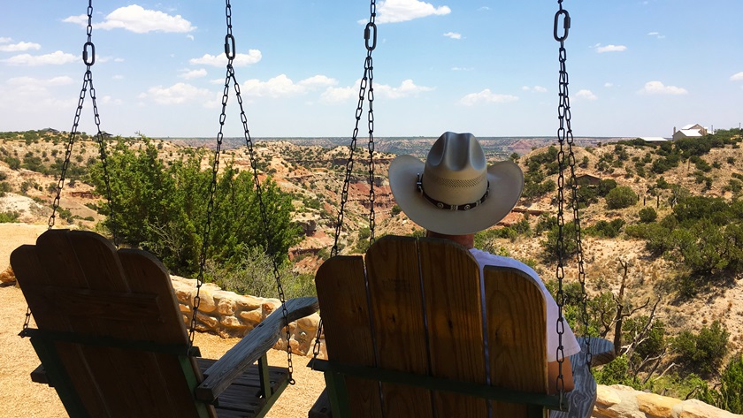 View of Palo Duro Canyon from Dove's Rest Cabins. Photo by MeLinda Schnyder.