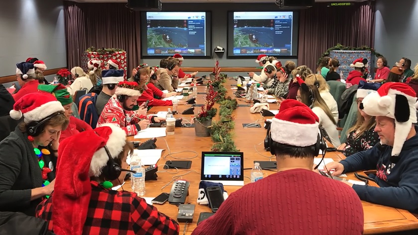 NORAD Tracks Santa Operations Center. Image courtesy of NORAD Tracks Santa via YouTube.