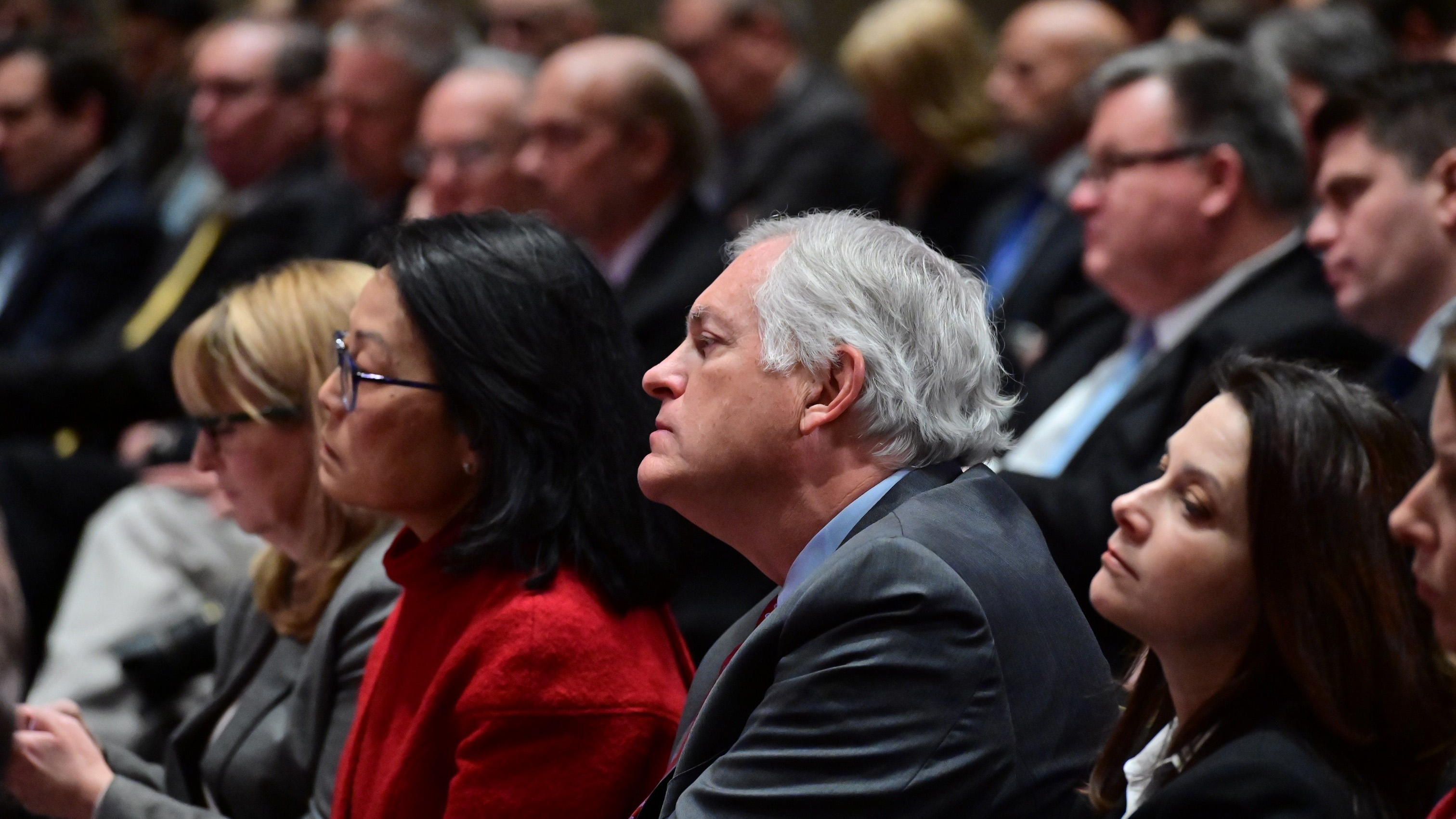 Attendees and GAMA members listen to the association’s 2018 Annual Report during the State of the Industry address in Washington, D.C., on Feb. 20. Photo by David Tulis.