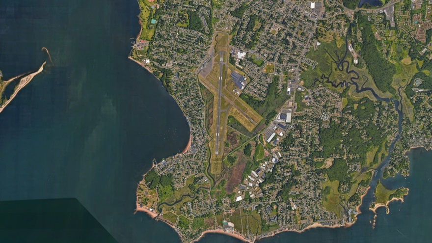 Tweed-New Haven Airport in New Haven, Connecticut. Image courtesy of Google Earth.