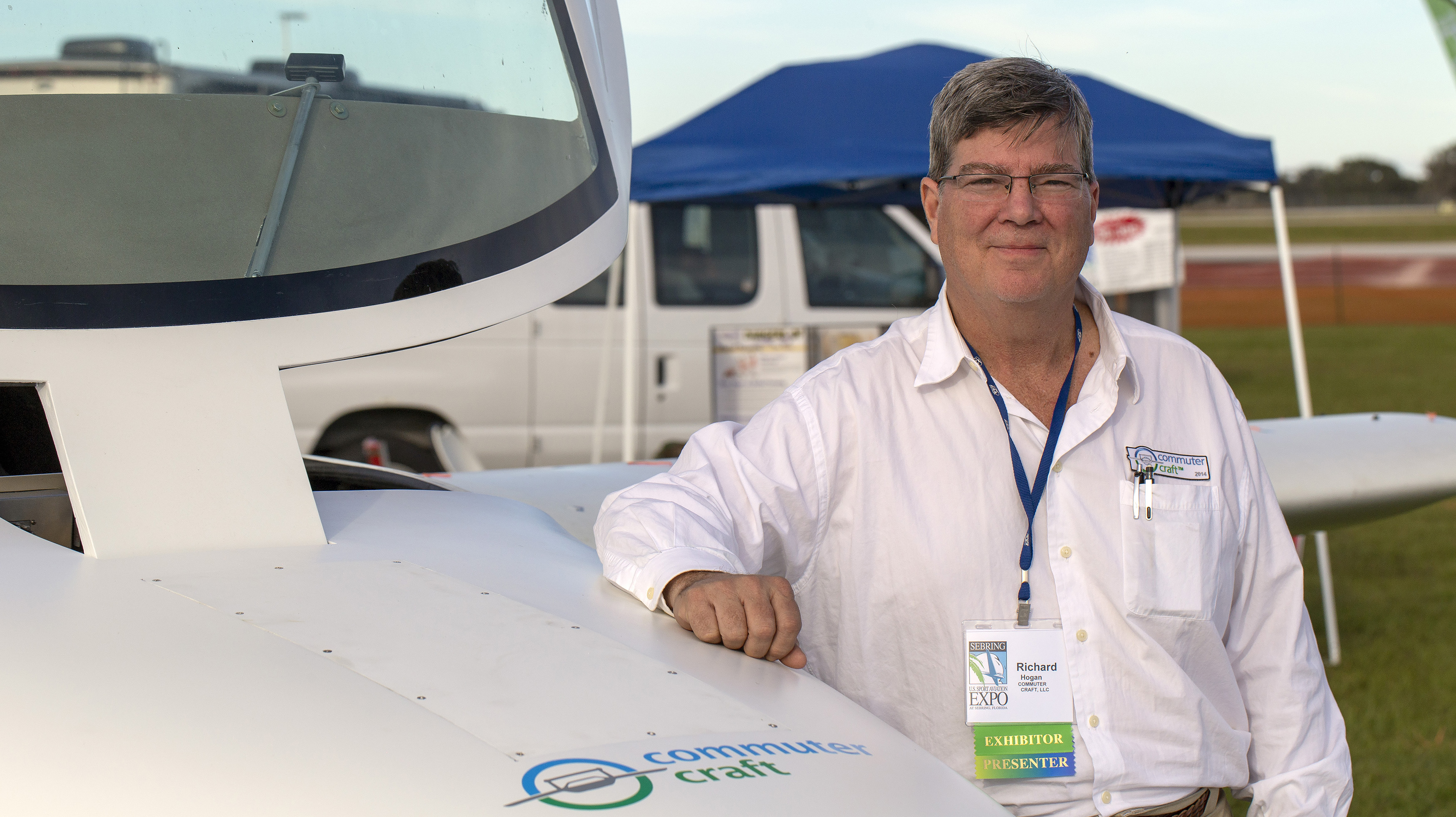 Richard Hogan, pictured here introducing his Innovator aircraft at the 2016 U.S. Sport Aviation Expo in Sebring, Florida, died in an aircraft crash March 23, reportedly during a test flight. AOPA file photo by Jim Moore.