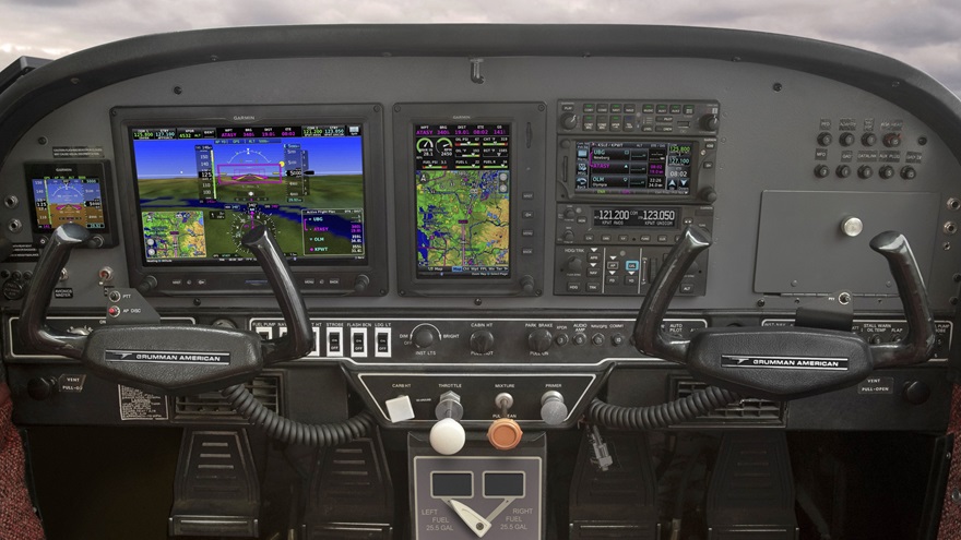 The newly certified Garmin G3X Touch panel is shown here installed in a Grumman Tiger. Photo courtesy of Garmin International.
