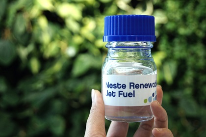 Sustainable alternative jet fuel supplied by Air BP and produced by renewable fuels specialist Neste is a joint effort to show the benefits of a carbon footprint reduction. Photo courtesy of Air BP.